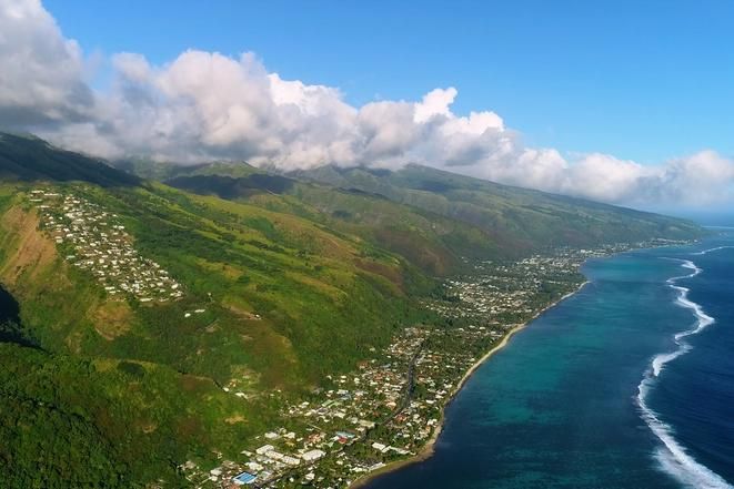 Papeete in aerial view, French Polynesia